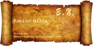 Babitz Nilla névjegykártya